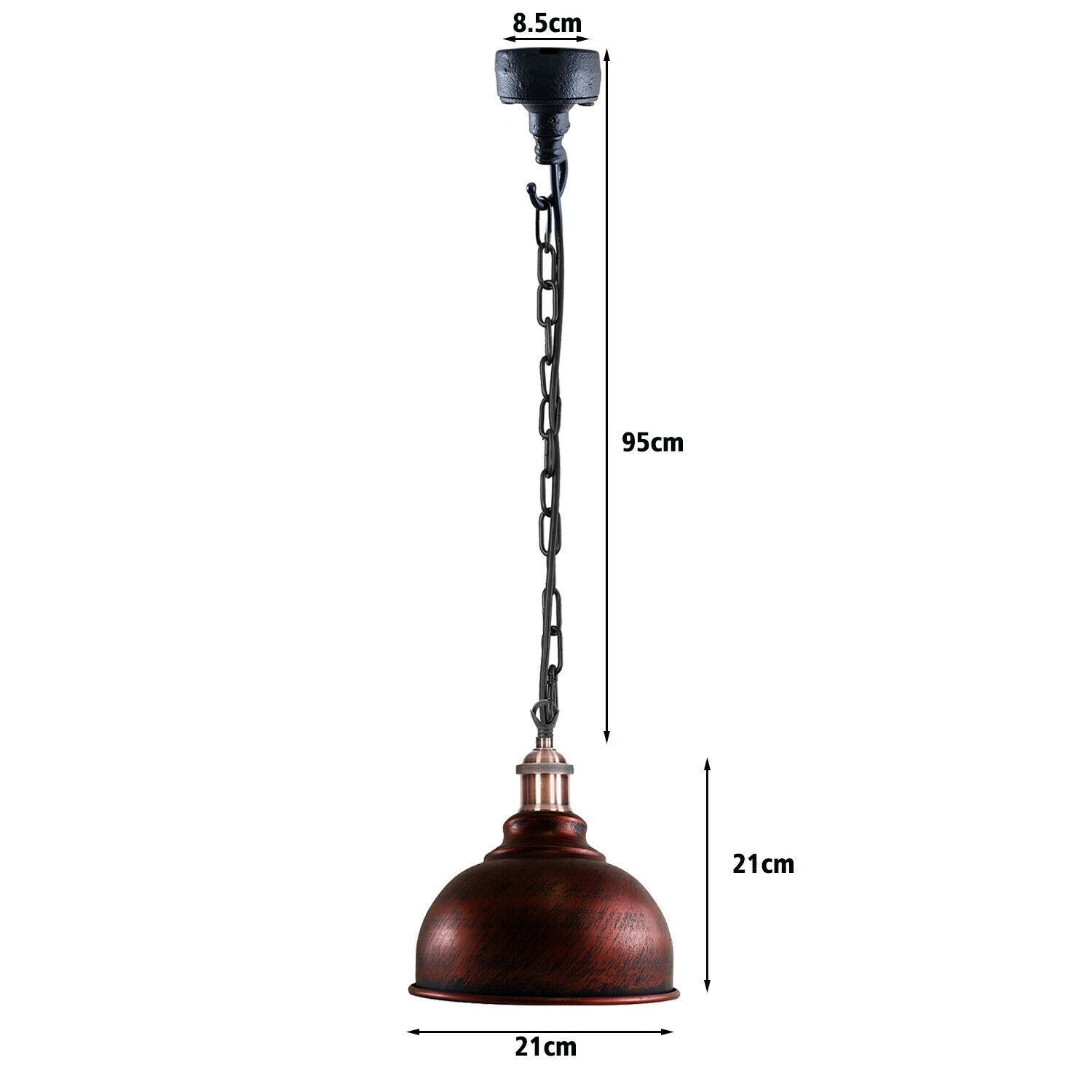 Industrial Vintage Ceiling Light Rustic Red Metal Conduit Retro