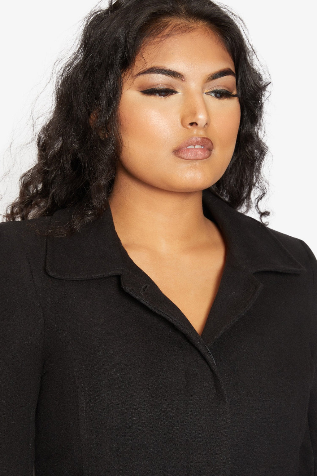 Womens Wool Blend Hip Length Covert Coat