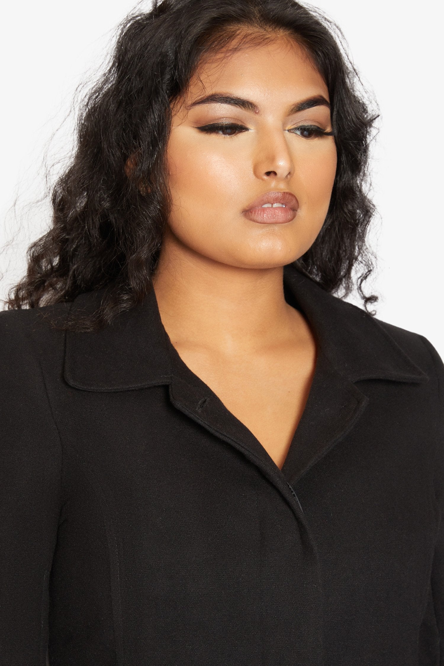 Womens Wool Blend Hip Length Covert Coat