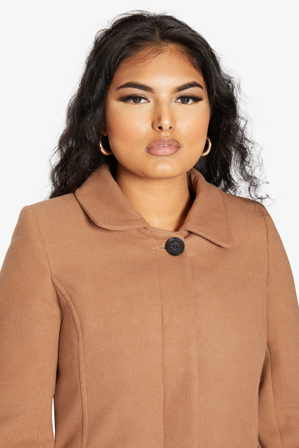 Womens Wool Blend Hip Length Covert Coat