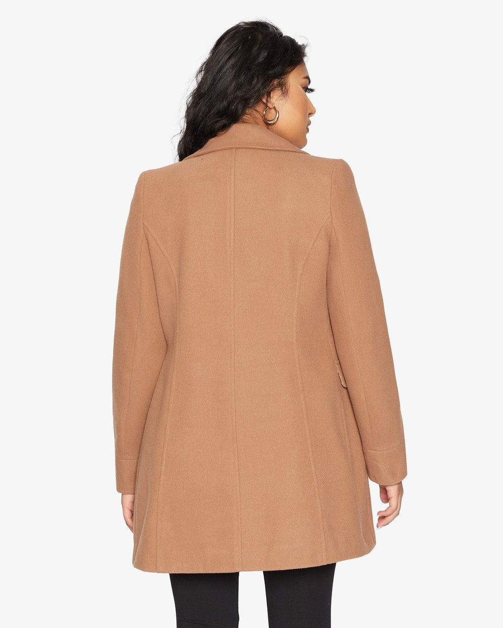 Womens Wool Blend Hip Length Covert Coat