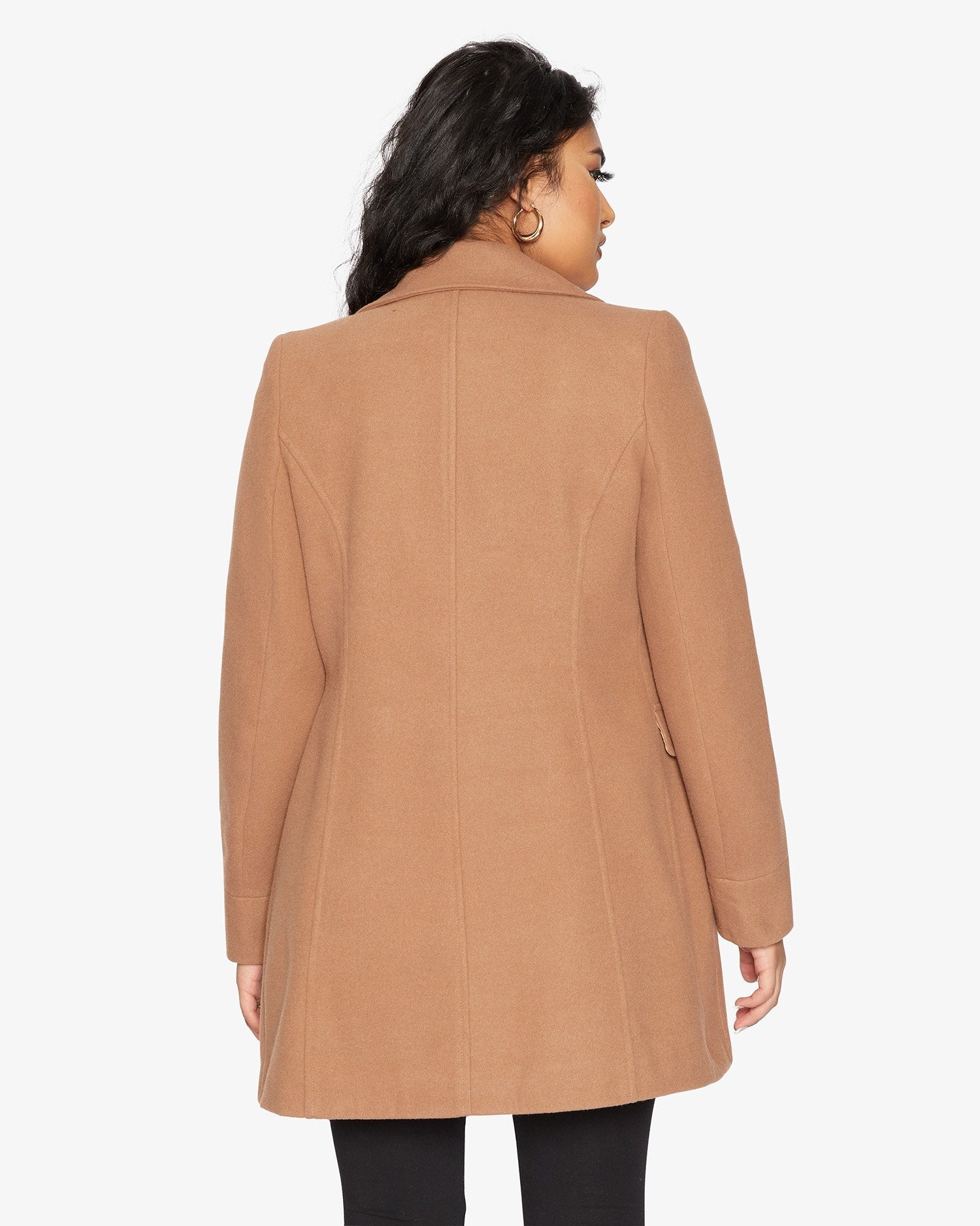 Womens Wool Blend Hip Length Covert Coat