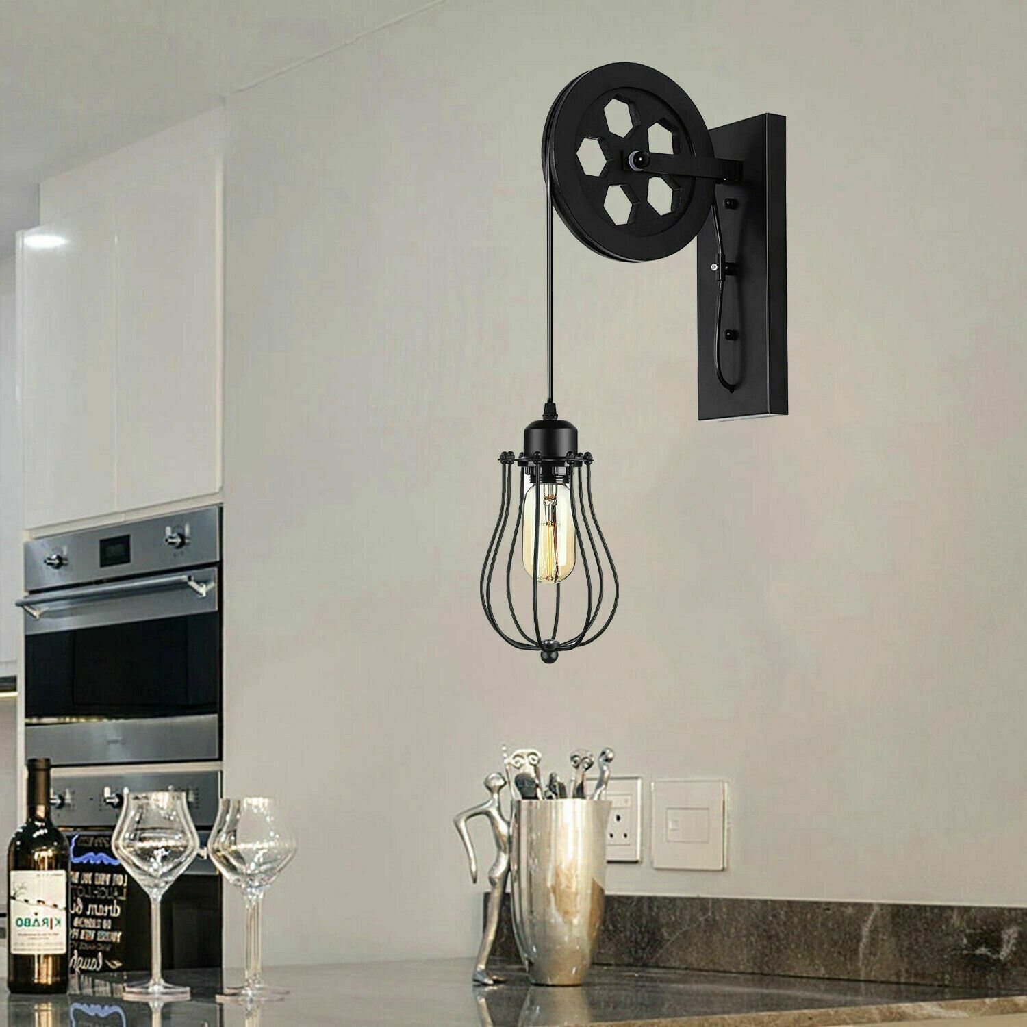 Vintage Pulley Wall Light Retro Wall Sconce Lighting ~1212
