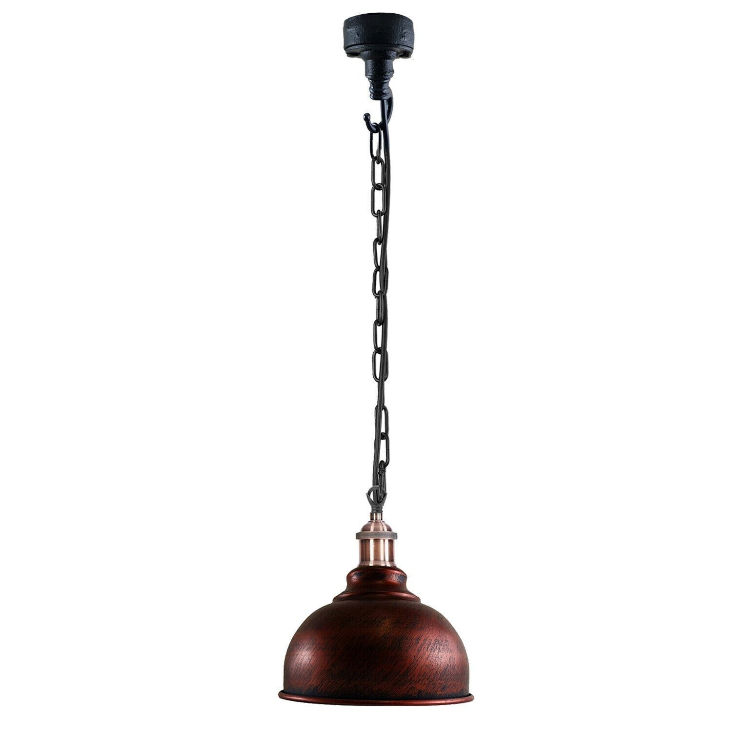 Industrial Vintage Ceiling Light Rustic Red Metal Conduit Retro