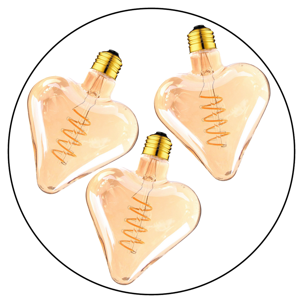 3 Pack_E27 LED Filament Heart Shaped Bulb - Filament Glass~1016
