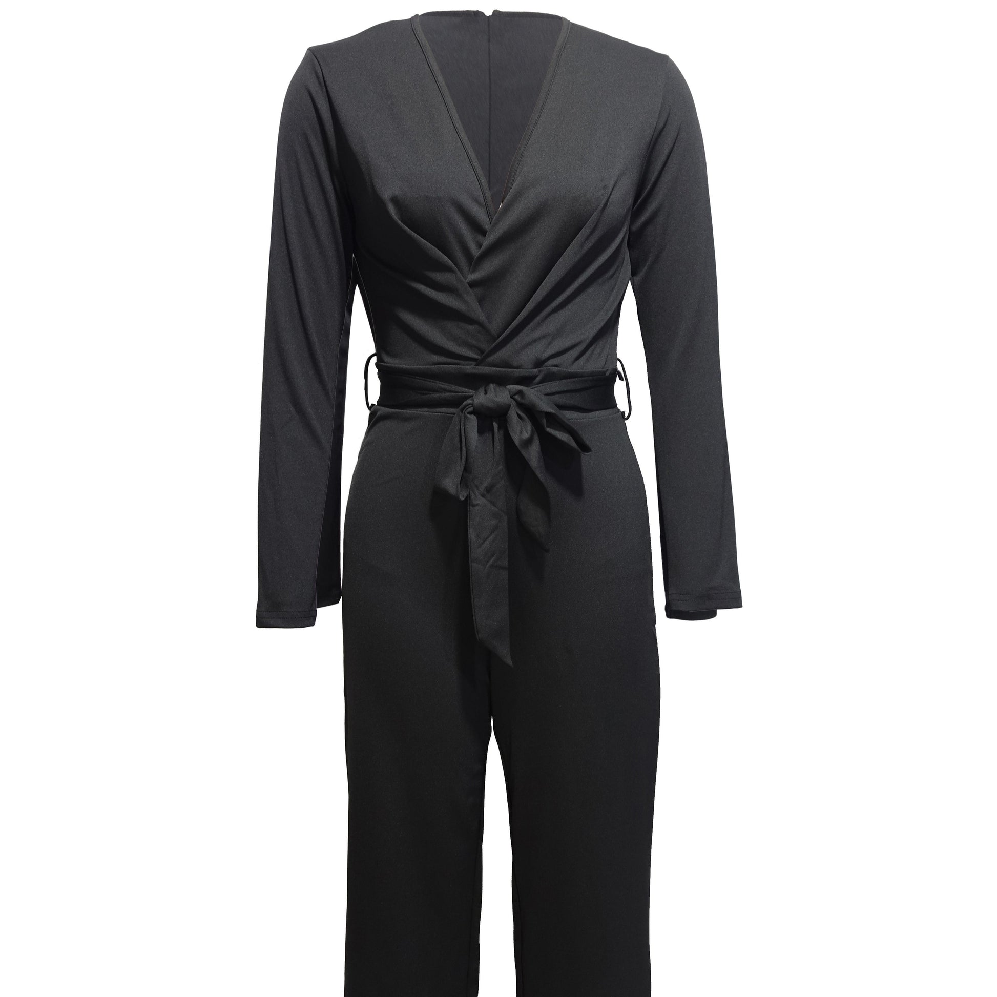 Women Sexy V-Neck Long-Sleeved Fashionable Slim Fit Jumpsuit