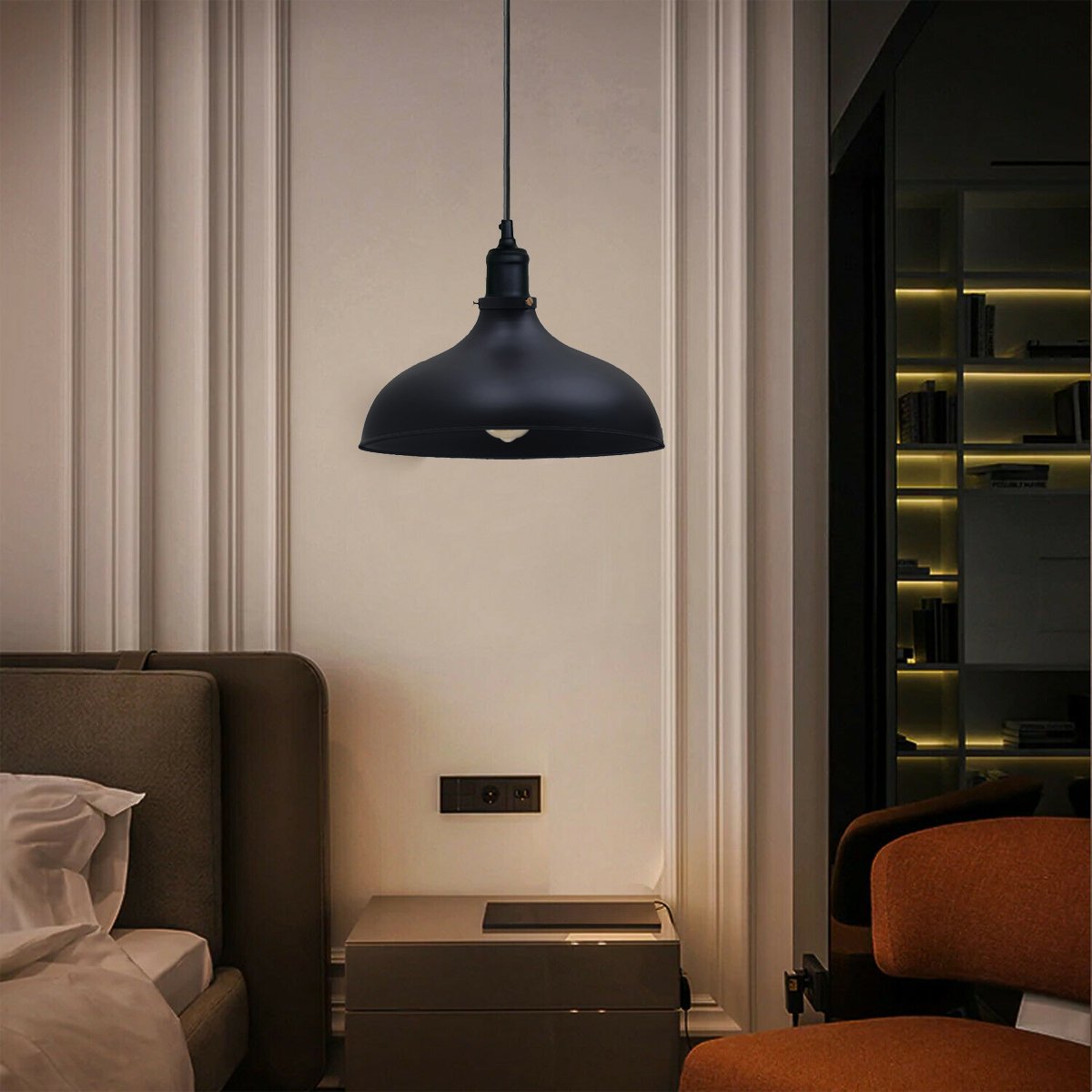 Black Industrial Retro Ceiling Pendant Light~1478