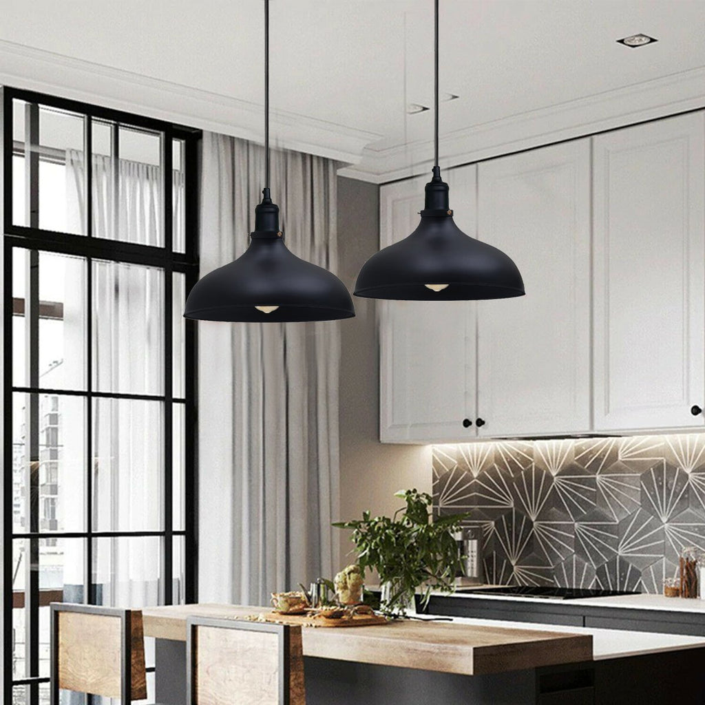 Black Industrial Retro Ceiling Pendant Light~1478