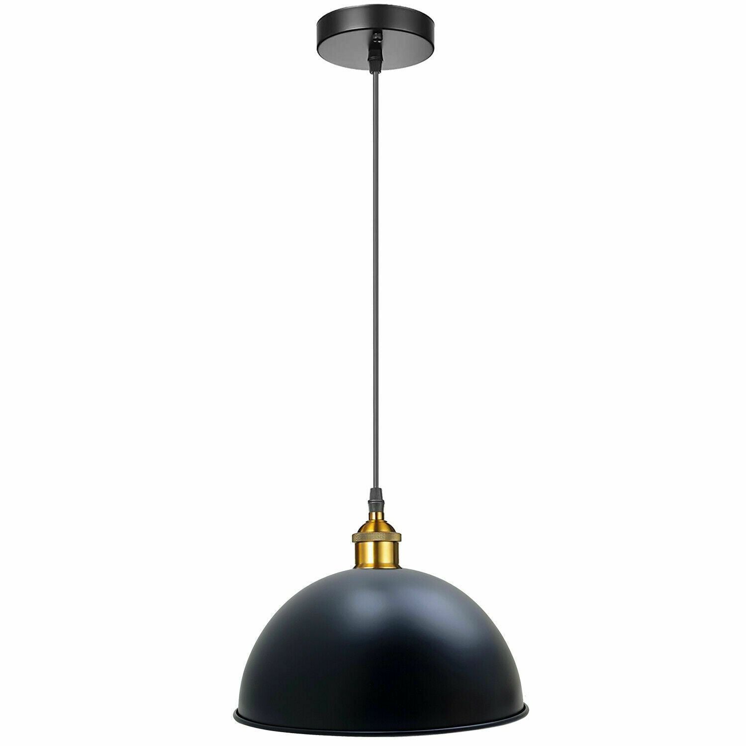 Modern Large Ceiling Black Metal Dome Pendant Light ~1845