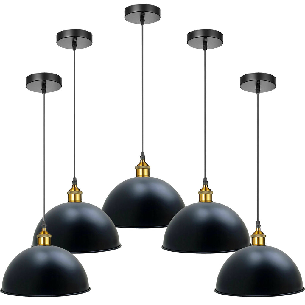 Modern Large Ceiling Black Metal Dome Pendant Light ~1845