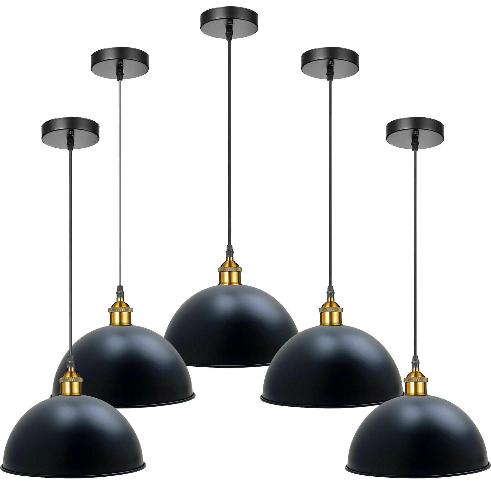 Modern Large Ceiling Black Metal Dome Pendant Light ~1845