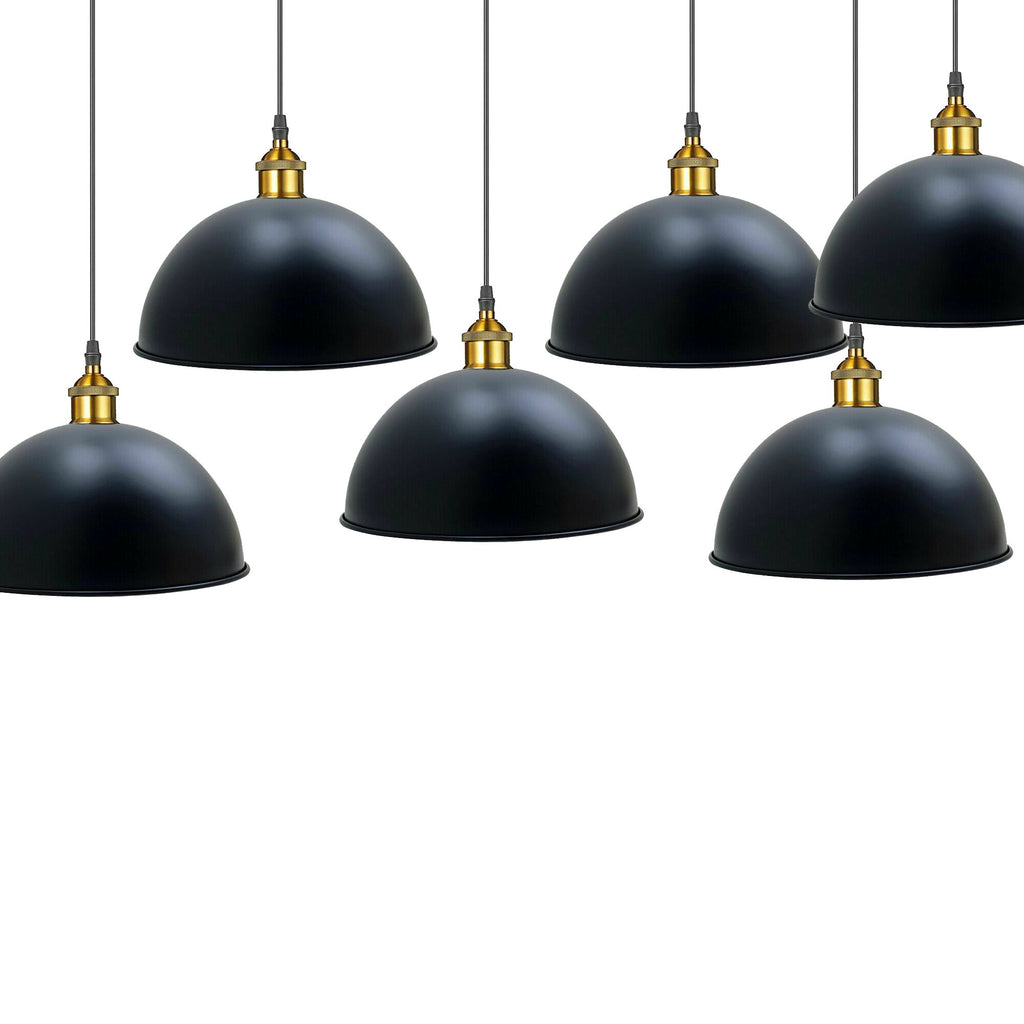 Modern Large Ceiling Black Metal Dome Pendant Light ~1845