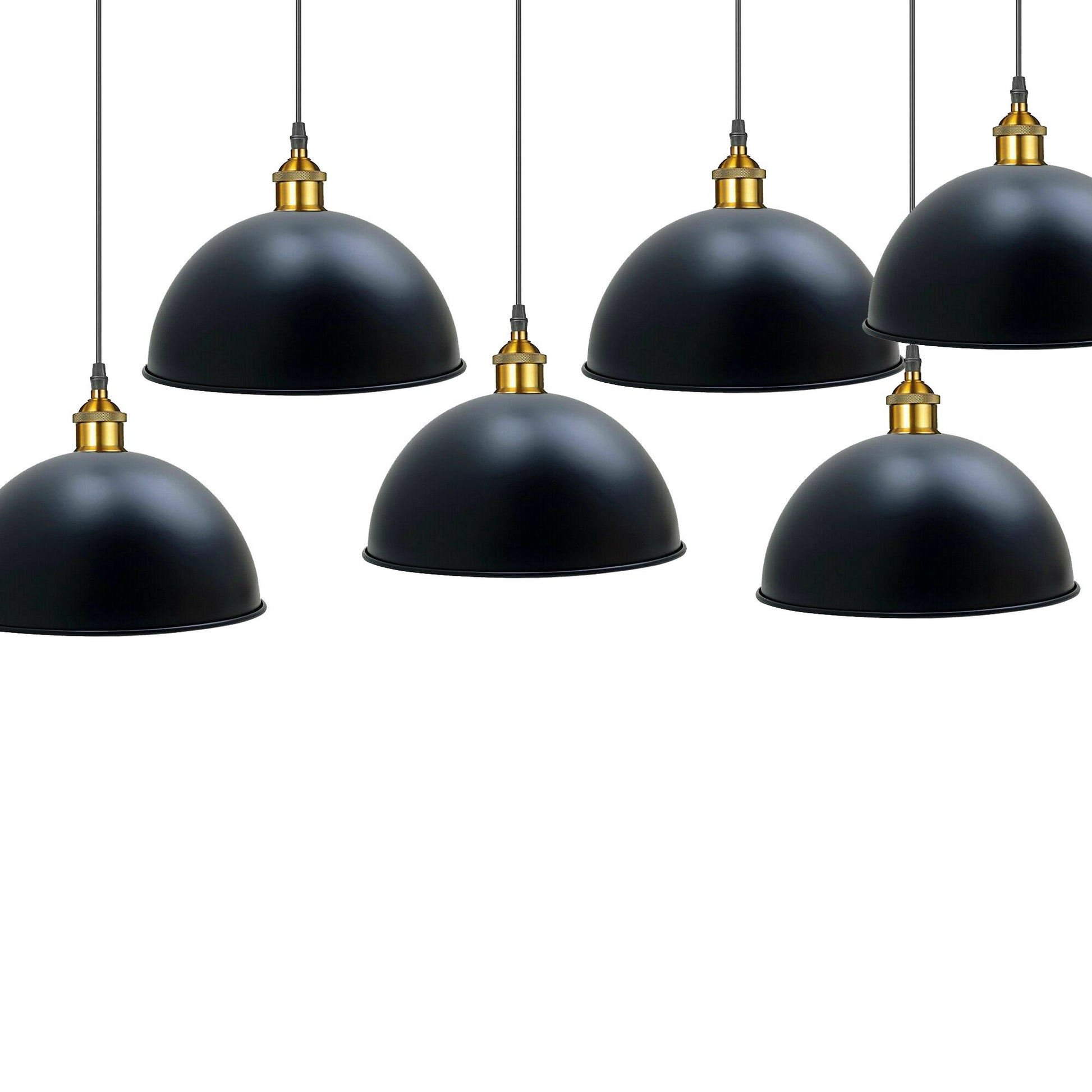 Modern Large Ceiling Black Metal Dome Pendant Light ~1845