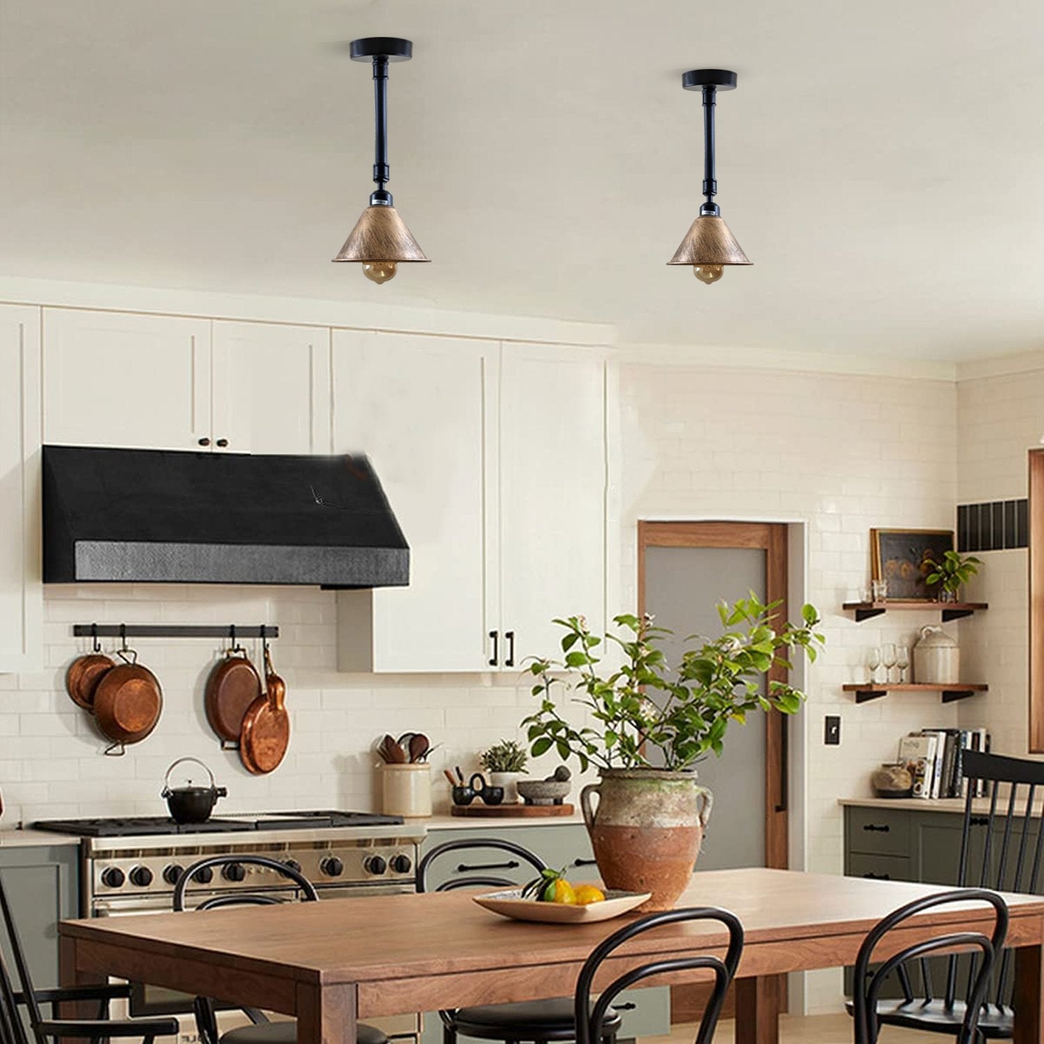 Brushed Copper Metal Lampshade Retro Ceiling Lighting ~1139