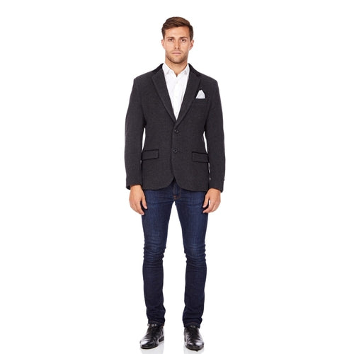 Wool Blend Velvet Trim Formal/Casual Blazer