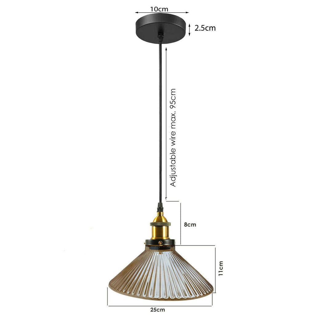 Industrial Suspended Ceiling Lights Style Glass Pendant Lamp ~1419