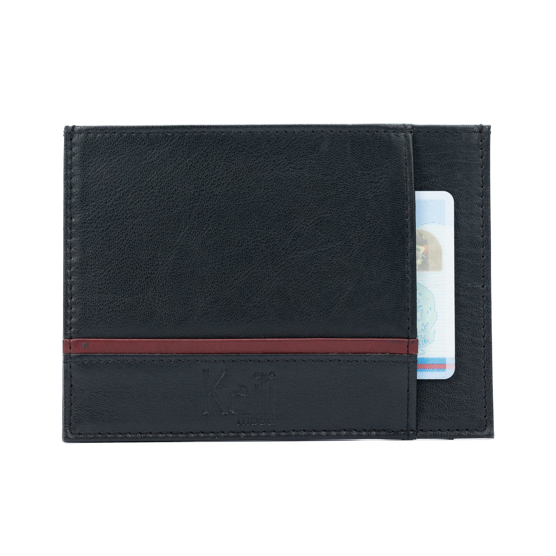 K10907AB | Genuine Leather Document/Credit Card Holder, Black