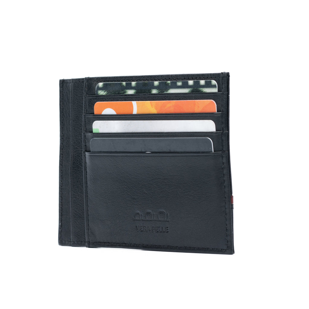 K10907AB | Genuine Leather Document/Credit Card Holder, Black