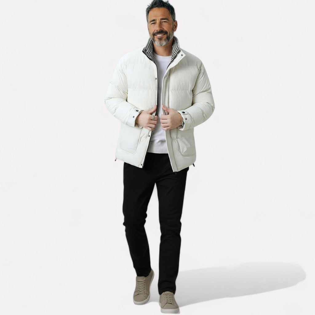 Mens Houndstooth Puffer Jacket
