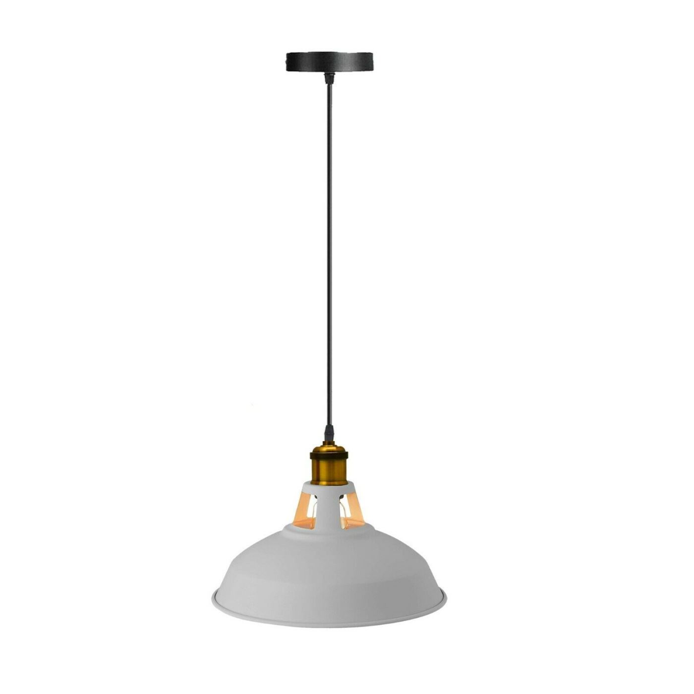 Modern Industrial Retro-Style Grey Metal Ceiling Pendant Light ~2558