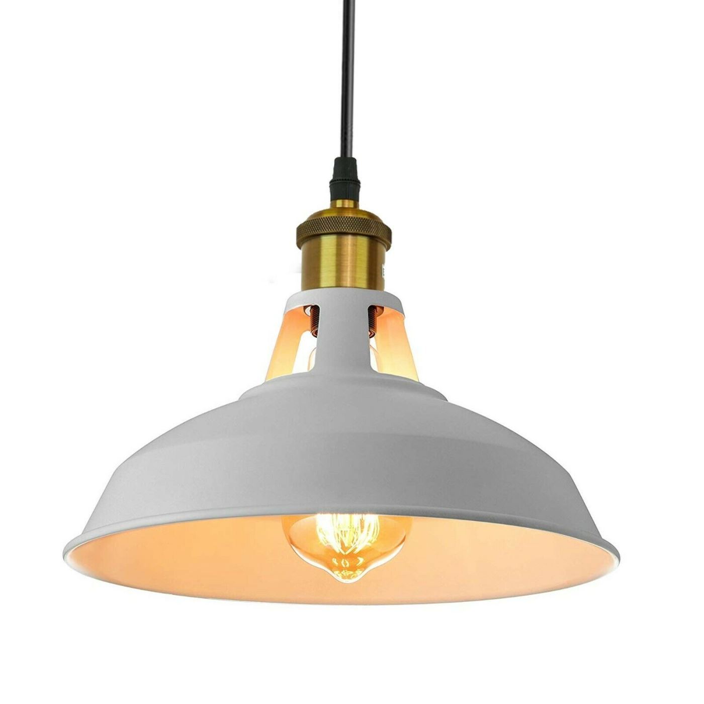 Modern Industrial Retro-Style Grey Metal Ceiling Pendant Light ~2558