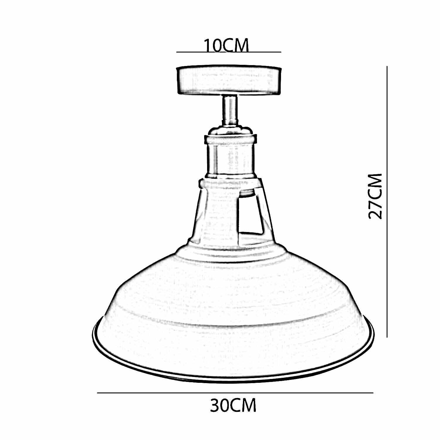 Modern Semi Flush Fittings Brushed Metal Lounge Ceiling light -