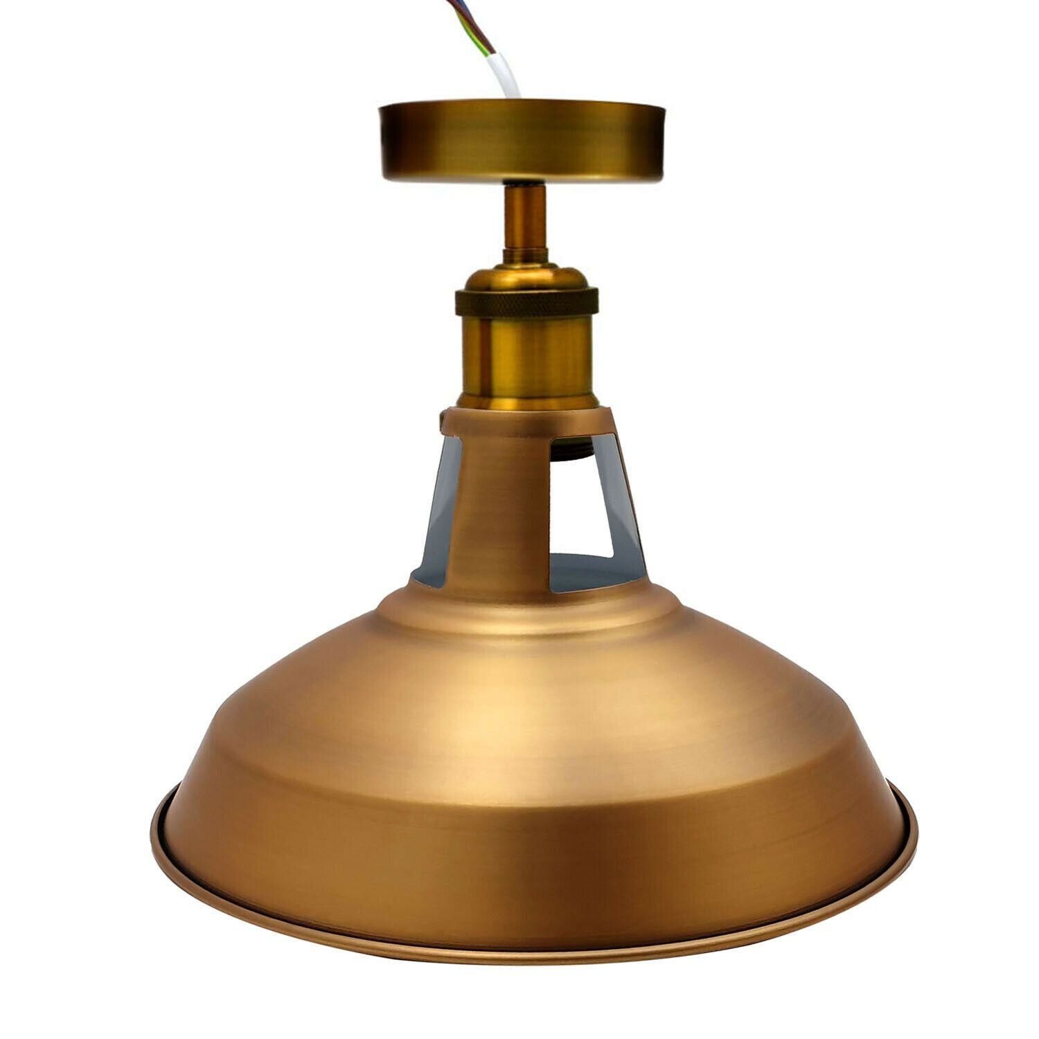 Modern Semi Flush Fittings Brushed Metal Lounge Ceiling light - Yellow