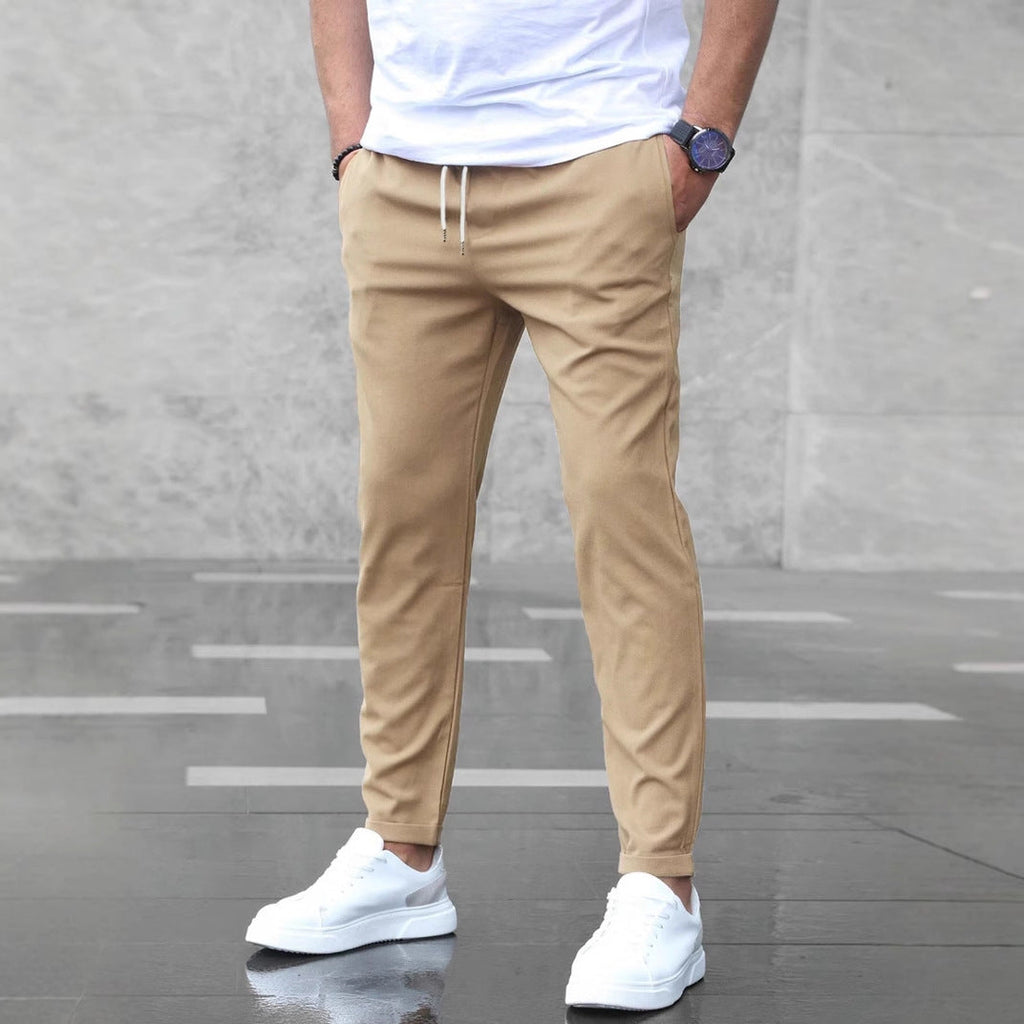 DenimDare™ Men’s Slim Fit Casual Pants With Drawstring & Pockets