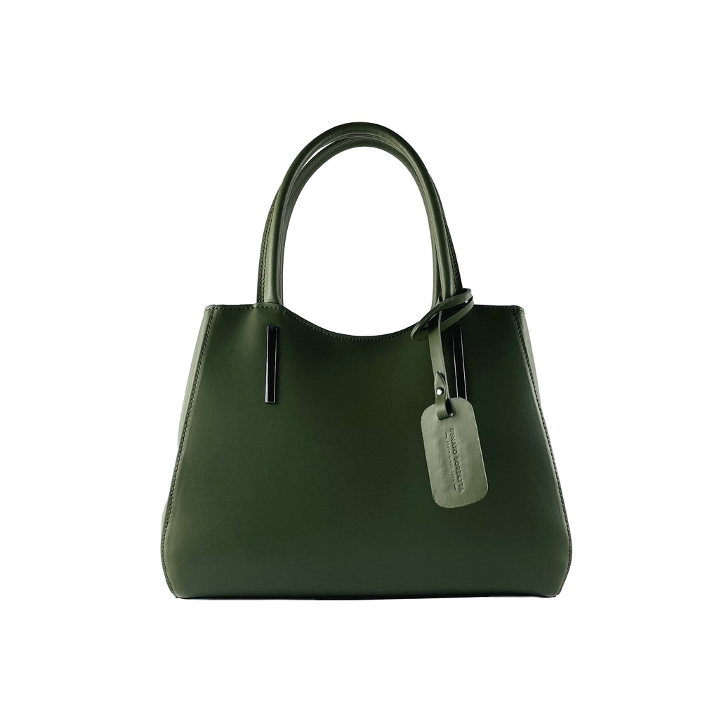 Genuine Leather Handbag Made in Italy with Shoulder Strap