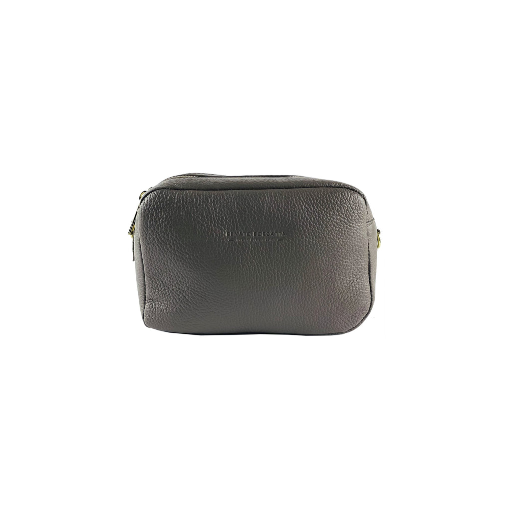 Women’s Crossbody Bag with Double Zipper in Genuine Leather – Made in Italy