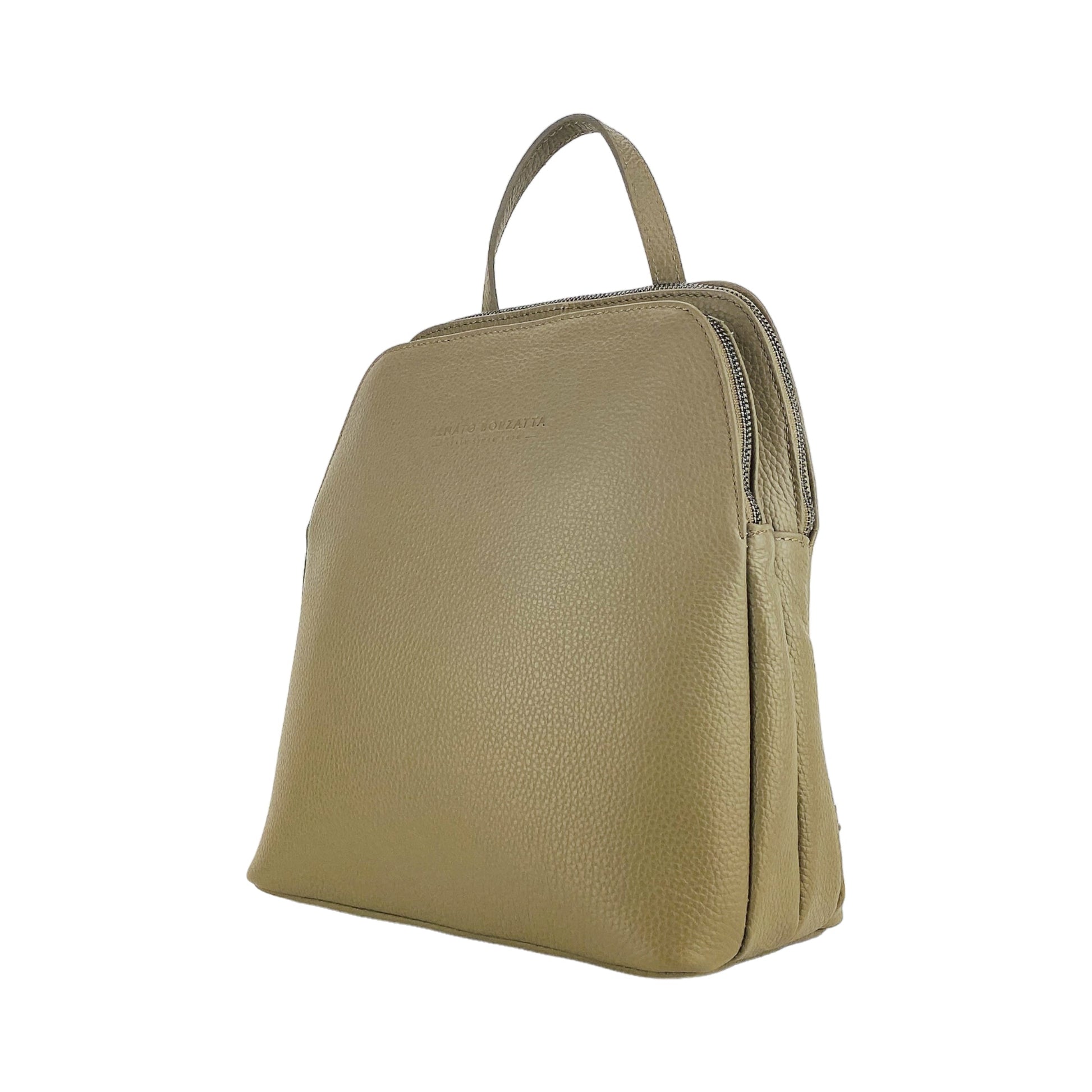 Women's Genuine Leather Backpack with Double Compartment – Made in Italy
