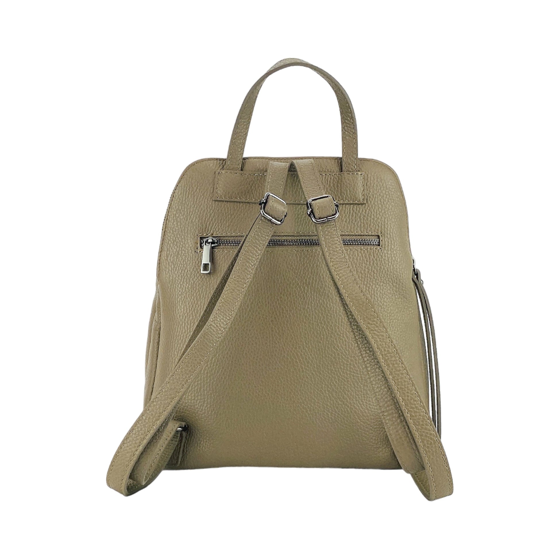 Women's Genuine Leather Backpack with Double Compartment – Made in Italy
