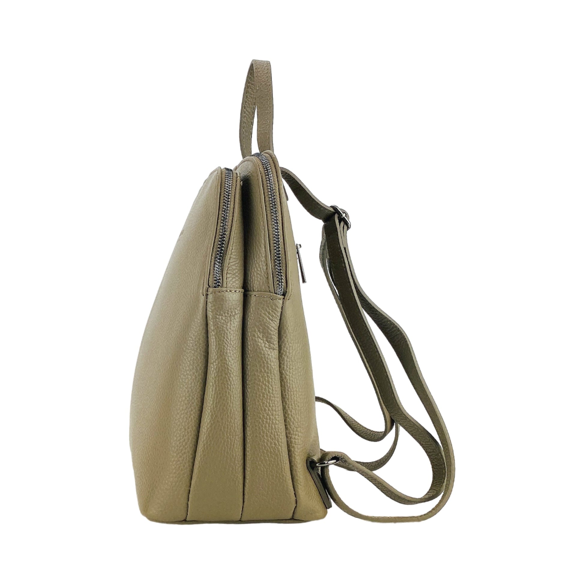 Women's Genuine Leather Backpack with Double Compartment – Made in Italy