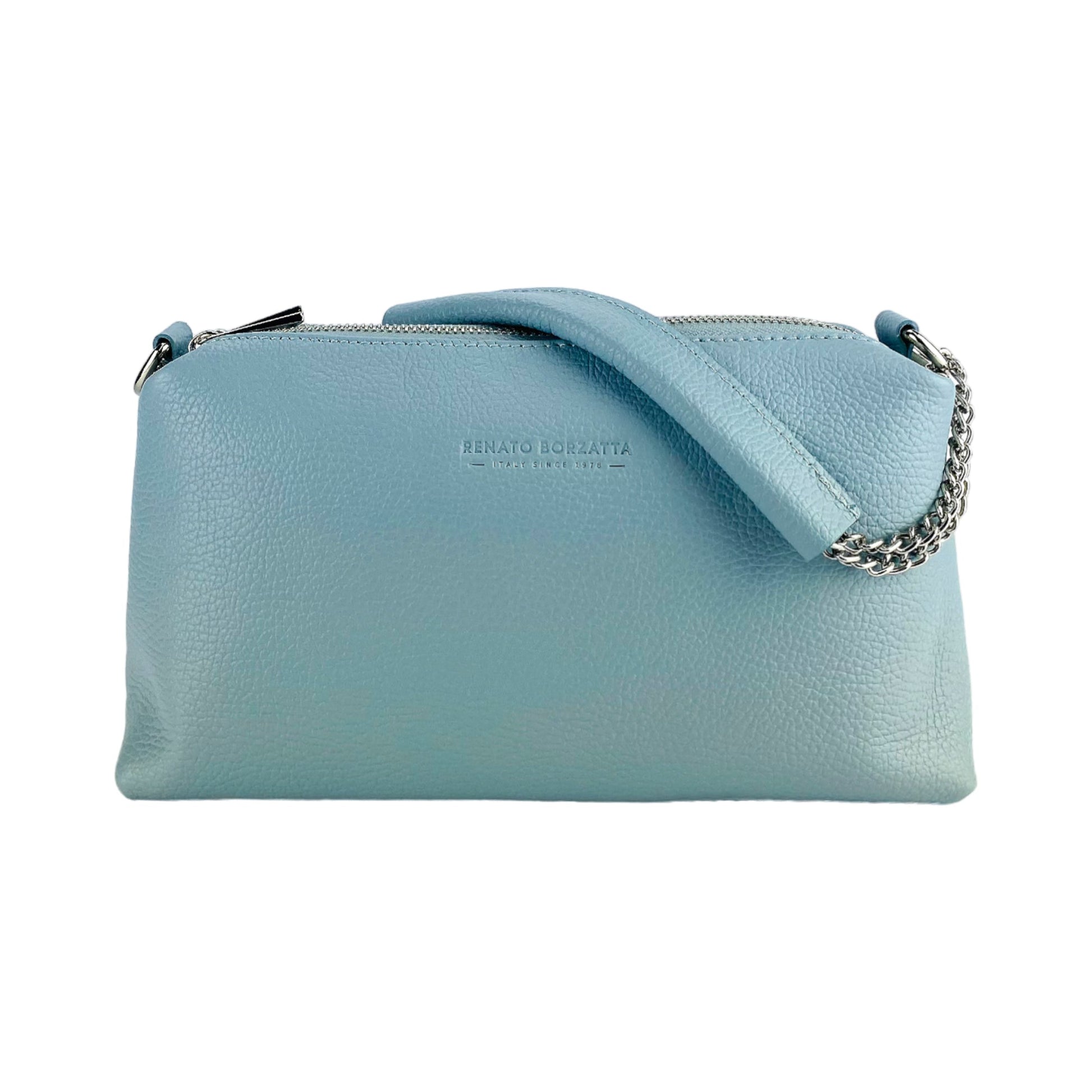 Women's Handbag with Double Zip in Genuine Leather