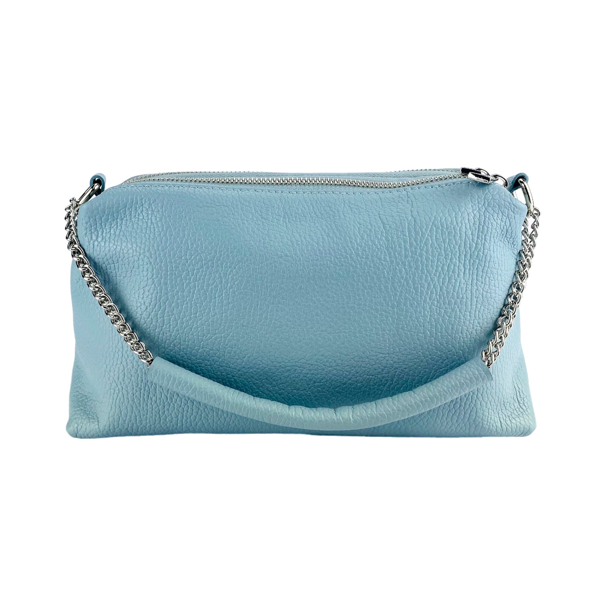 Women's Handbag with Double Zip in Genuine Leather