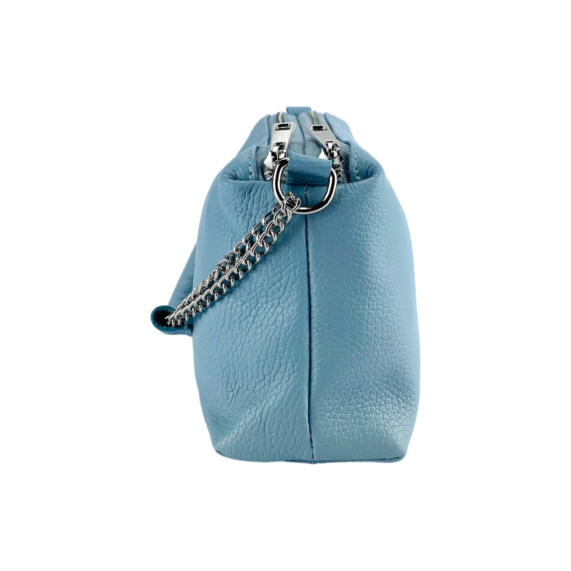 Women's Handbag with Double Zip in Genuine Leather