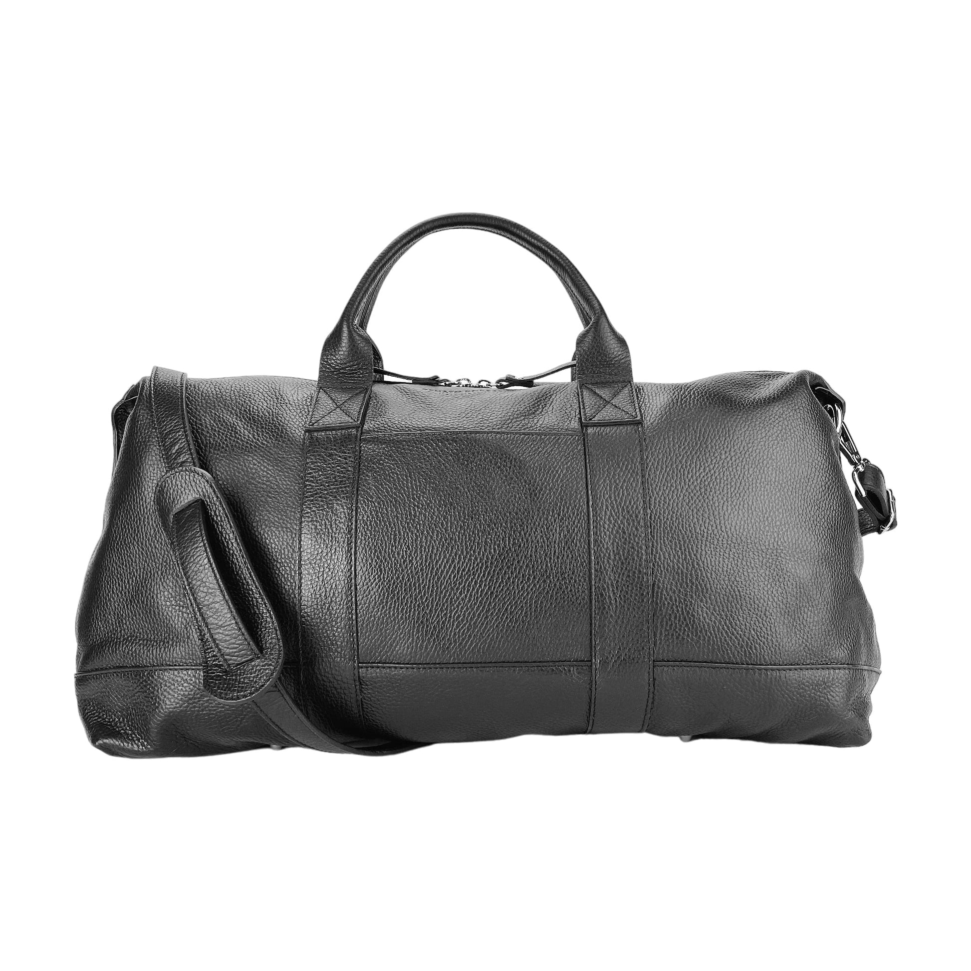 Genuine Leather Travel Duffle Bag – Made in Italy with Shoulder Strap