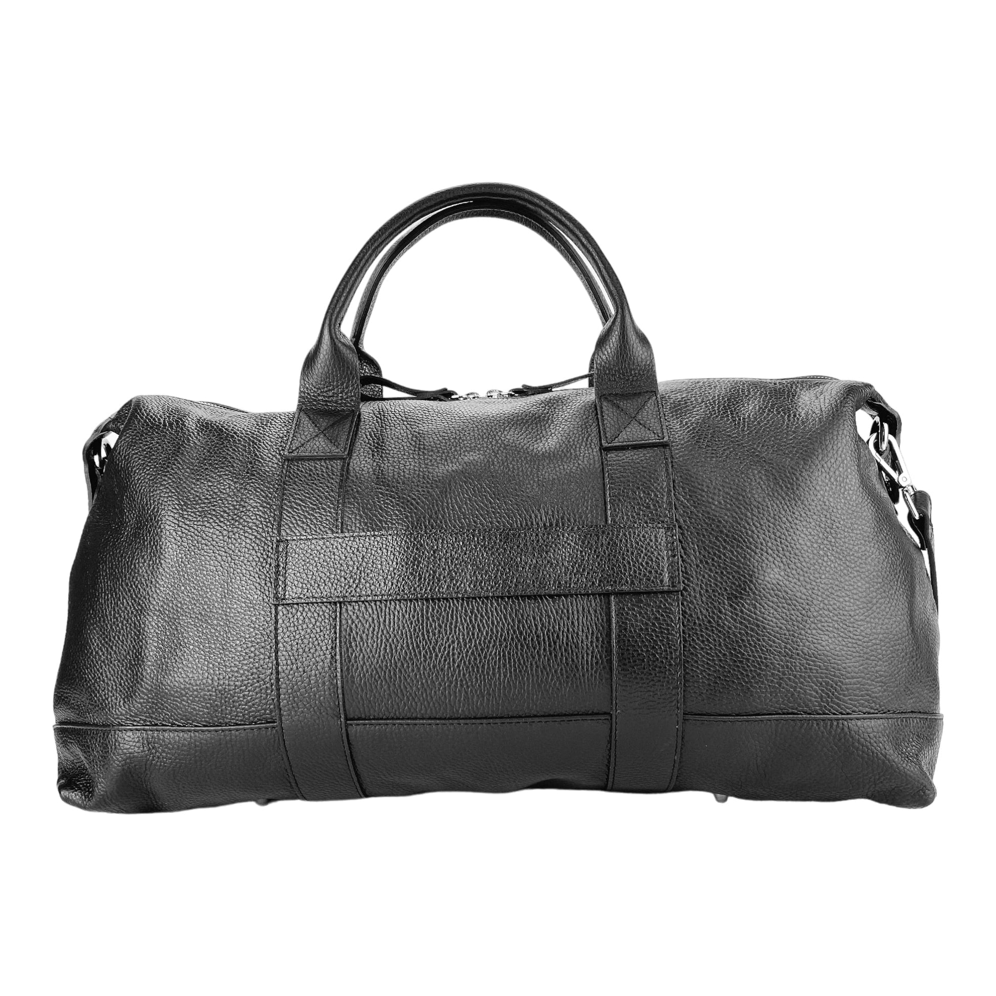 Genuine Leather Travel Duffle Bag – Made in Italy with Shoulder Strap