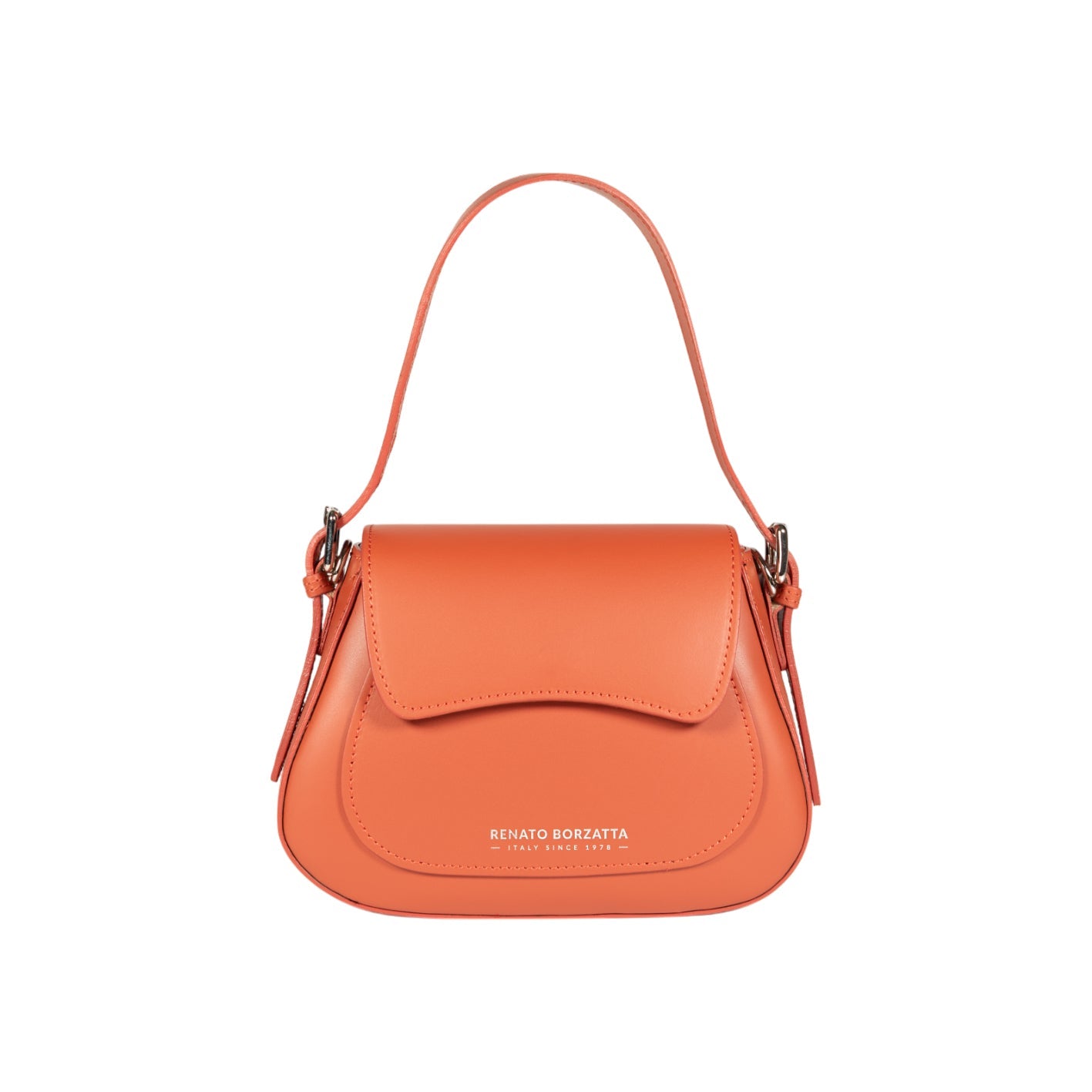Women’s Shoulder Bag EMMA with Flap in Genuine Leather – Made in Italy
