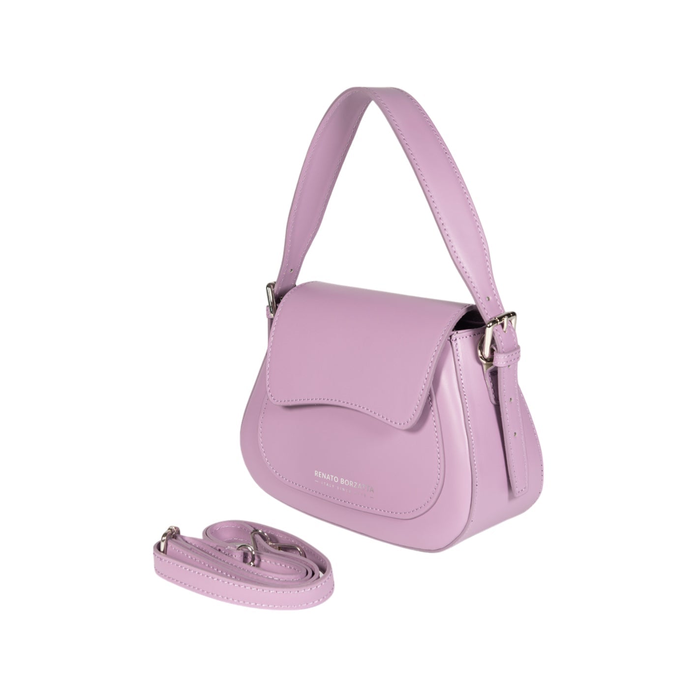 Women’s Shoulder Bag EMMA with Flap in Genuine Leather – Made in Italy