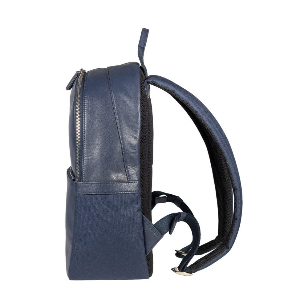 Netbook/Tablet Backpack in Nylon & Genuine Leather, with Light Grain Finish – Made in Italy