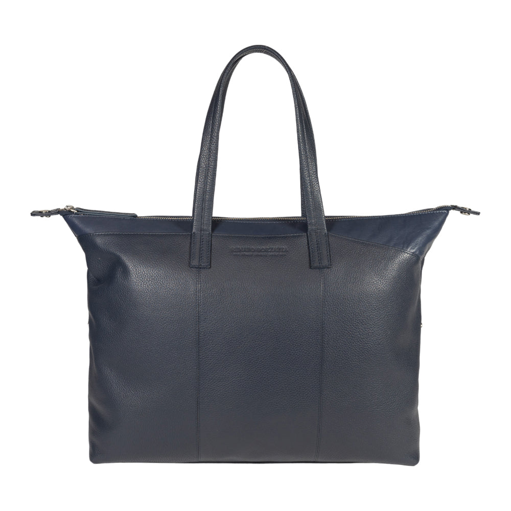 Convertible Tote Bag into Duffel in Full-Grain Genuine Leather – Made in Italy
