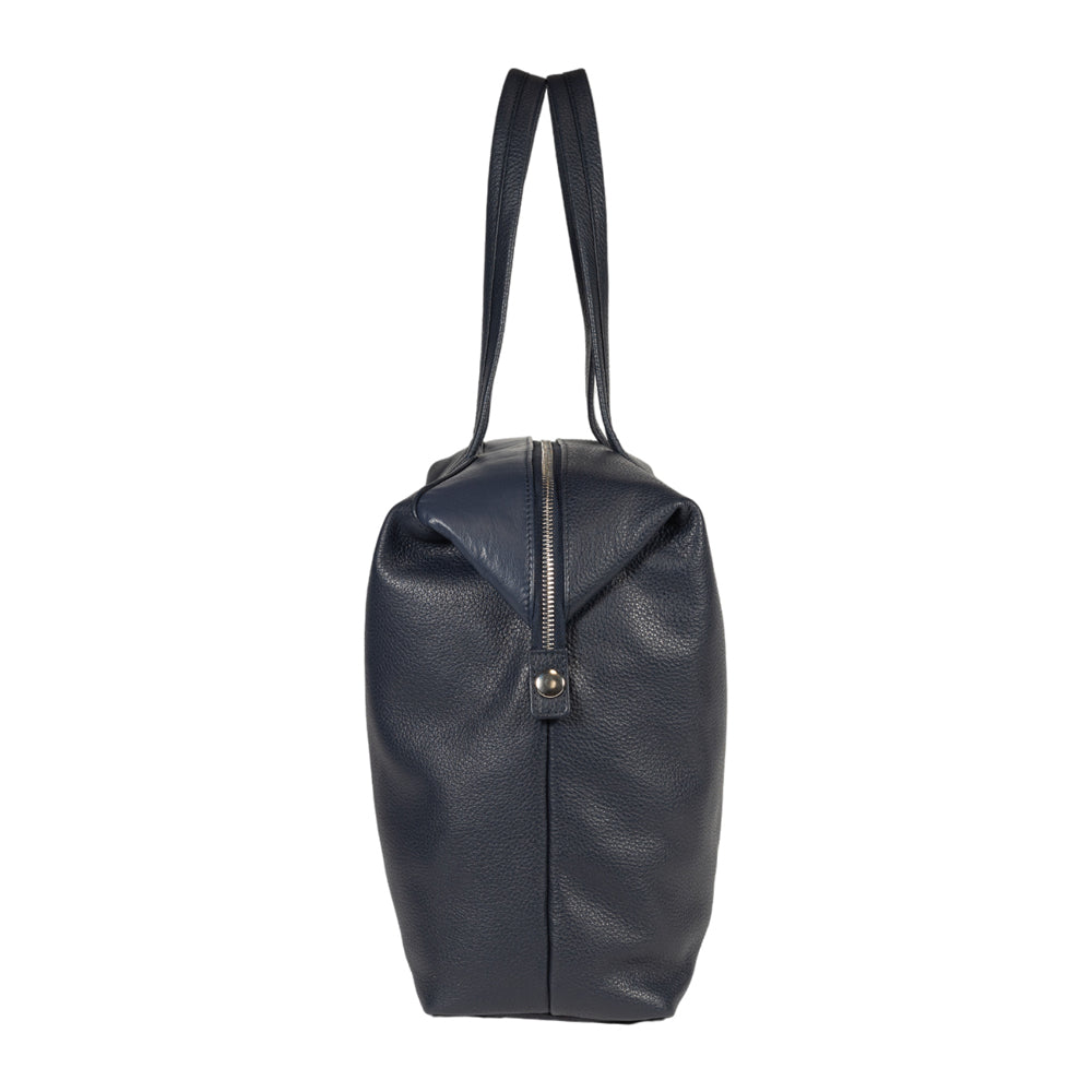Convertible Tote Bag into Duffel in Full-Grain Genuine Leather – Made in Italy