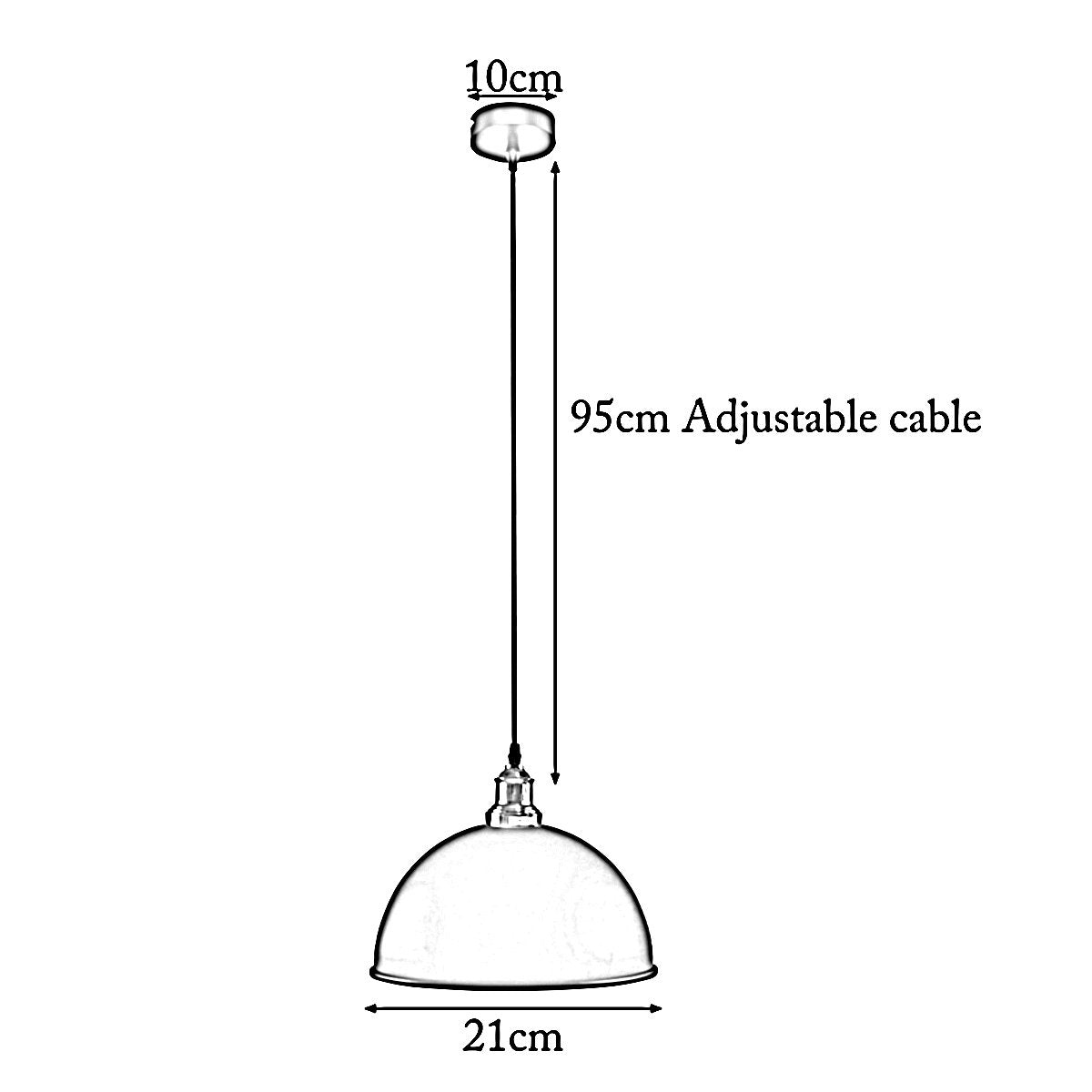 Retro Industrial Ceiling E27 Hanging Pendant Light Shade Brushed
