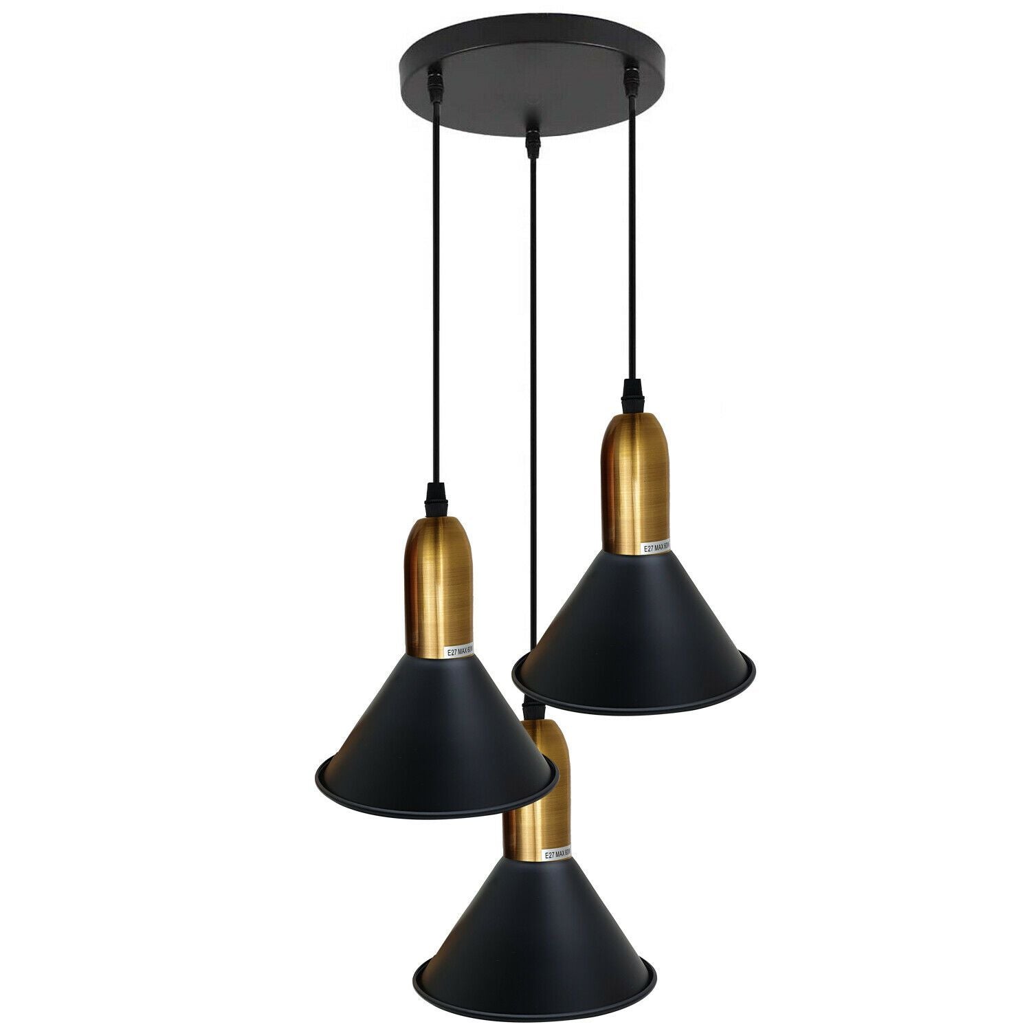 Metal Black 3 Hanging Light Shade~1583