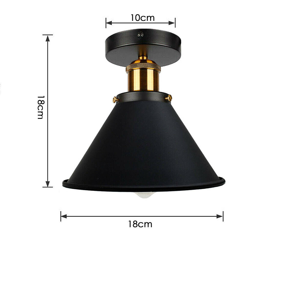 Best Semi Flush Mount Ceiling Light Black & Gold~2330