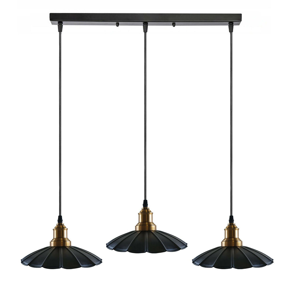 Black 3 Pendant Light with Gold holder~1487