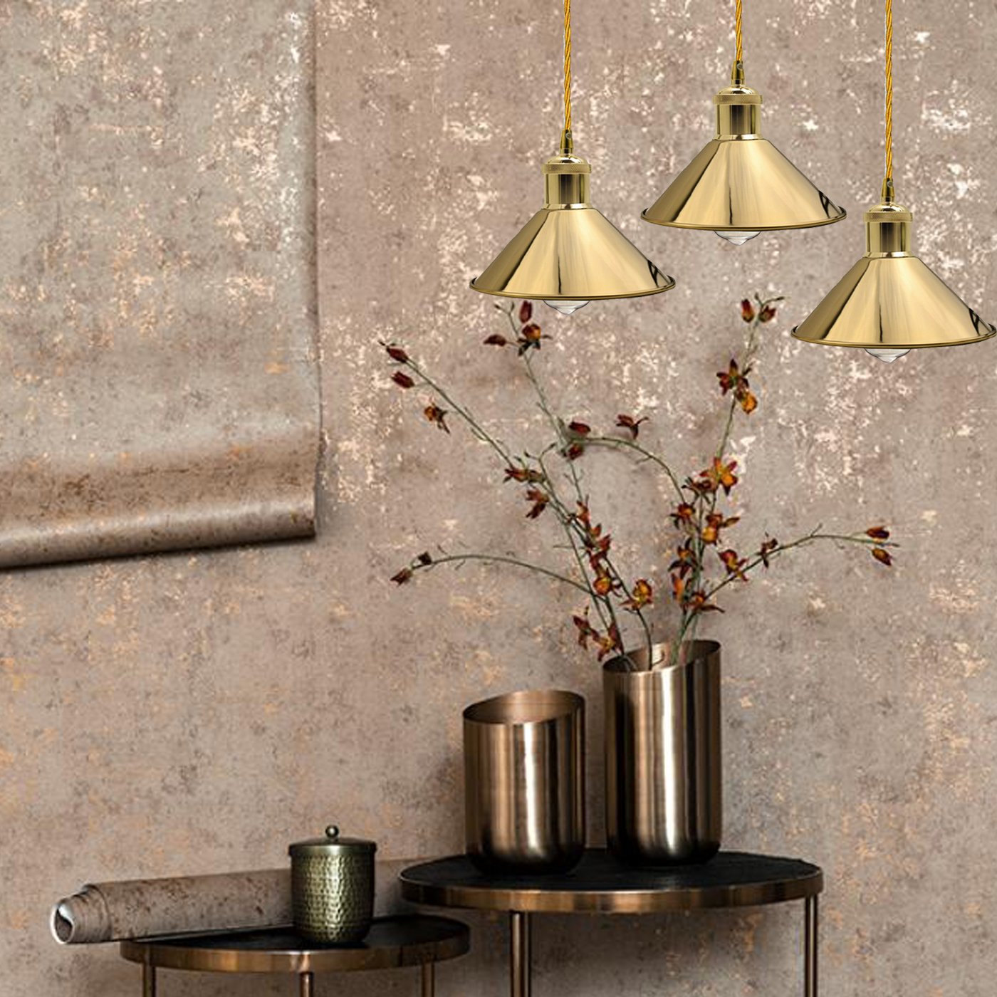 Pendant Lights In French Gold Golden Hanging Lights~1520
