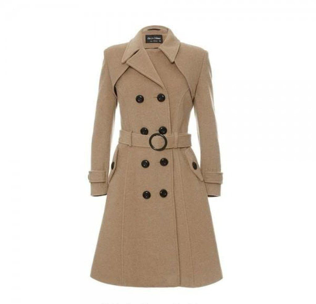 Wool Blend Double Breasted Coat