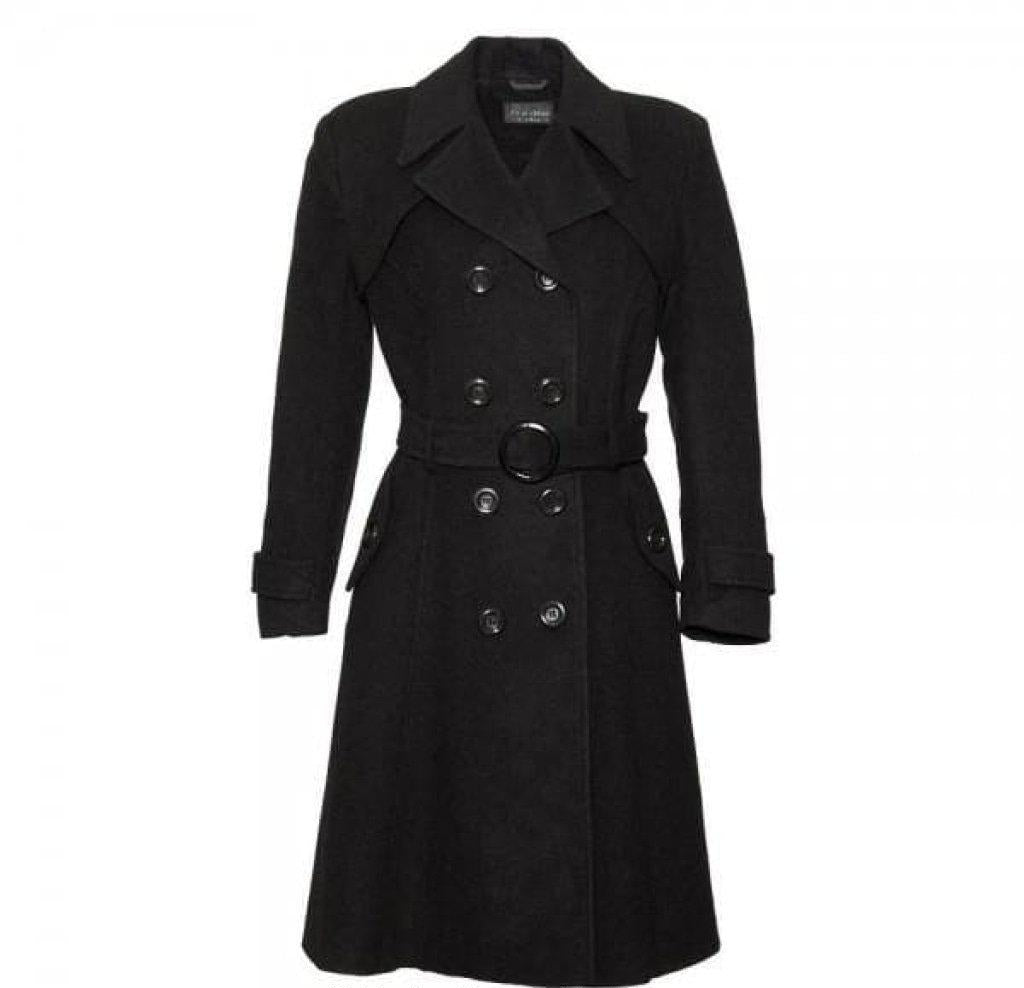 Wool Blend Double Breasted Coat